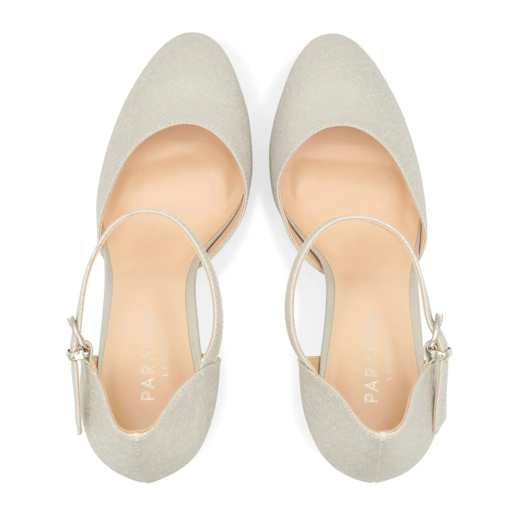 Paradox London Sparkly Prom Shoes | Silver Prom Shoes*Rory Shimmer Block Heel Platform Shoes Silver
