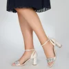 Perfect Bridal Party Shoes | Wedding Guest Shoes*Alexa Shimmer Embellished Block Heel Sandals Gold