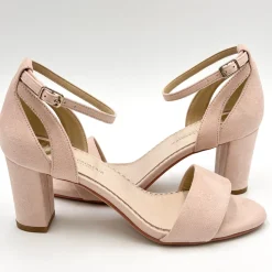Perfect Bridal Prom Sandals | Pink Prom Shoes*Andrea Suede Block Heel Ankle Strap Sandals Blush
