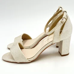 Perfect Bridal Sparkly Prom Shoes | Gold Prom Shoes*Andrea Glitter Block Heel Ankle Strap Sandals Gold