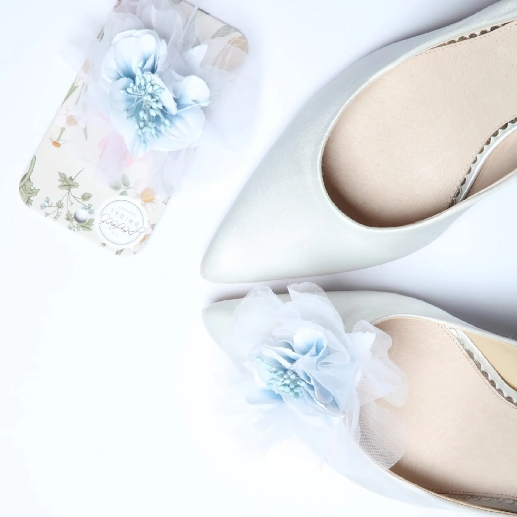 Perfect Bridal Something Blue Gifts | Bride Gifts*Apple Blue Flower Shoe Clips