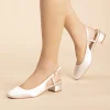 Perfect Bridal Mother Of The Bride Shoes | Wedding Shoes*Bailey Satin Square Toe Low Block Heel Slingbacks Ivory