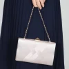 Perfect Bridal Prom Bags | Wedding Guest Bags*Bay Criss Cross Satin Clutch Bag Taupe