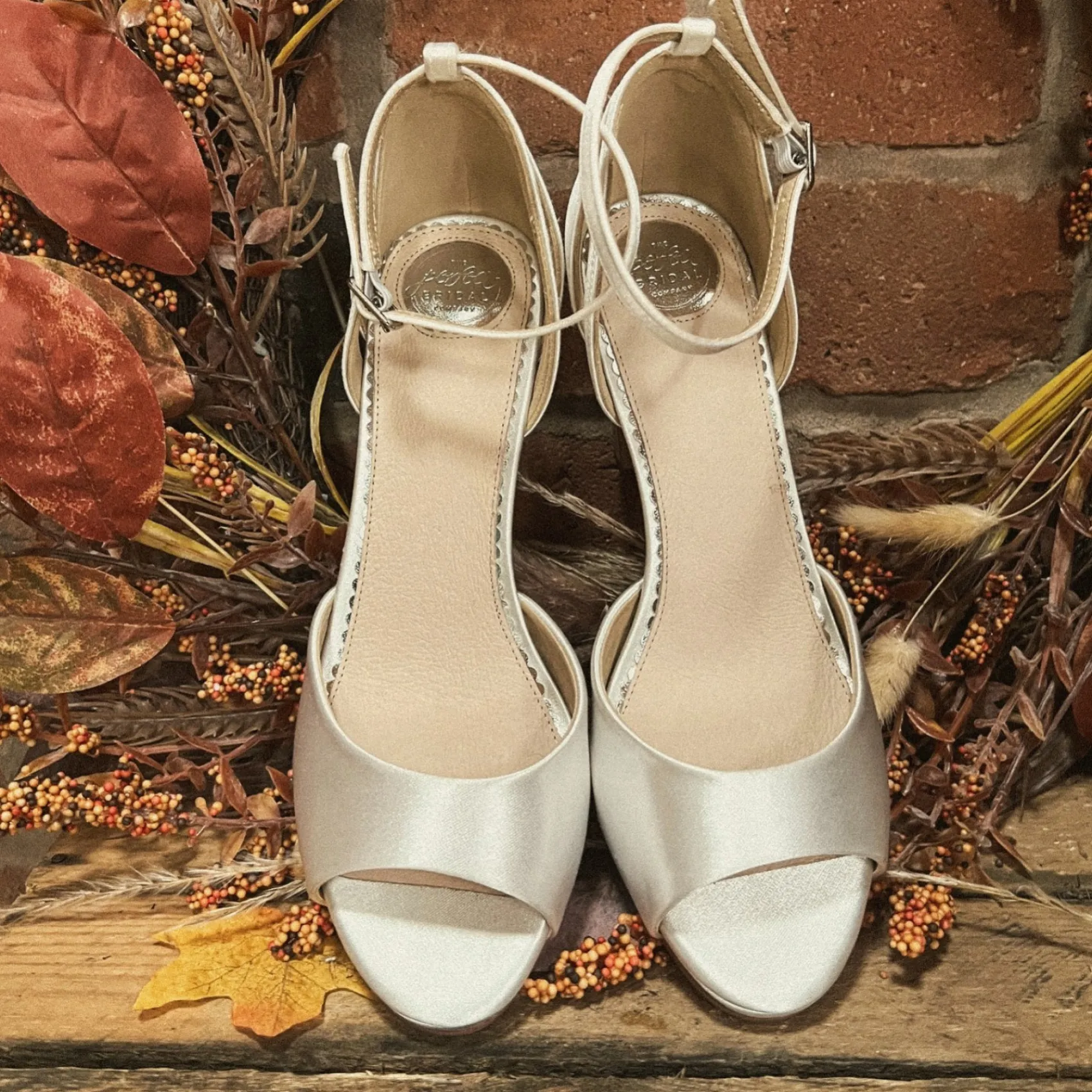 Perfect Bridal Wedding Shoes | Mid Heel*Charlie Dyeable Satin Block Heel Platform Sandals Ivory