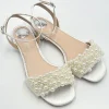 Perfect Bridal Bridesmaid Shoes | Wedding Shoes*Claire Satin Pearl Flat Sandals (Wide Fit) Ivory