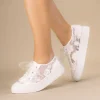 Perfect Bridal Wedding Shoes | Lace Wedding Shoes*Codie Floral Lace Platform Trainers Ivory