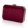 Perfect Bridal Prom Bags | Wedding Guest Bags*Ebony Satin Box Clutch Bag Berry