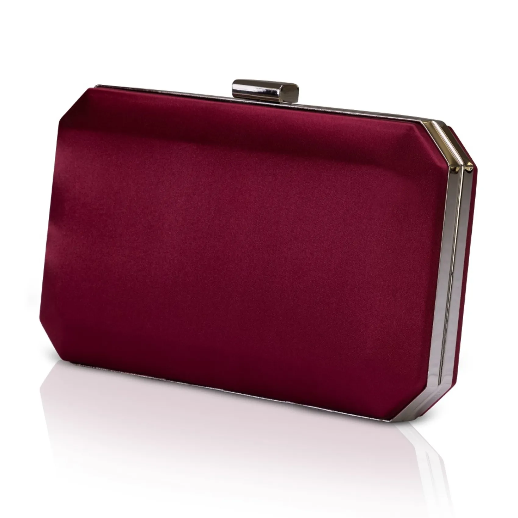 Perfect Bridal Prom Bags | Wedding Guest Bags*Ebony Satin Box Clutch Bag Berry