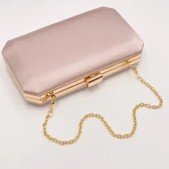 Perfect Bridal Prom Bags | Wedding Guest Bags*Ebony Satin Box Clutch Bag Taupe