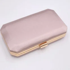 Perfect Bridal Prom Bags | Wedding Guest Bags*Ebony Satin Box Clutch Bag Taupe