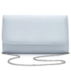 Perfect Bridal Something Blue Gifts | Wedding Guest Bags*Evie Blue Satin Clutch Bag Pale Blue