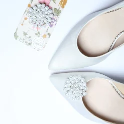 Perfect Bridal Bride Gifts | Shoe Jewellery*Guava Pearl Embellished Brooch Shoe Clips Ivory/ Silver