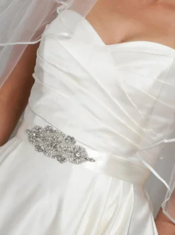 Perfect Bridal Wedding Dress Belts*Isla Floral Crystal, Pearl and Beaded Dress Belt Ivory/ Silver