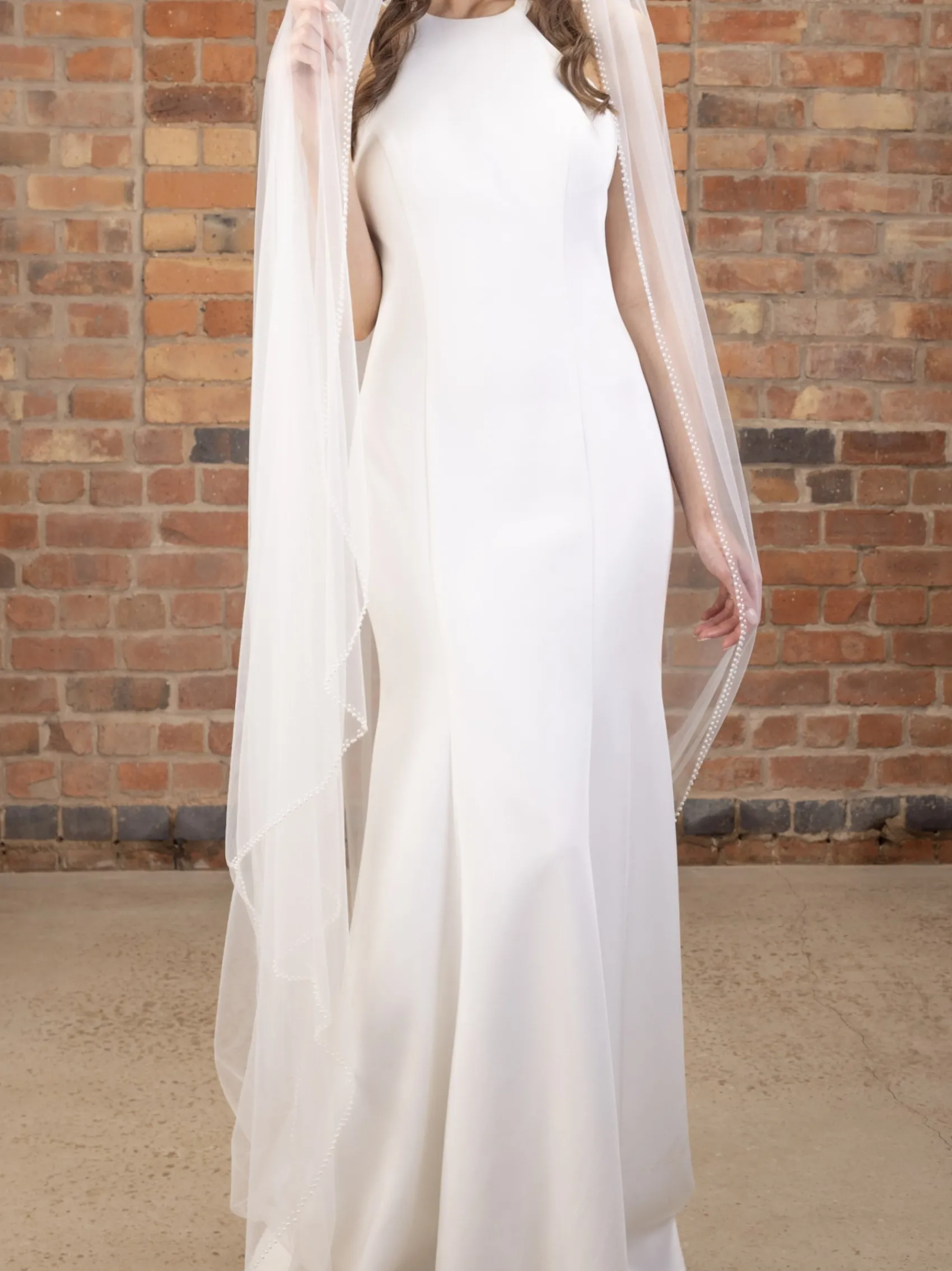 Perfect Bridal Single Tier Veils | Chapel Length & Cathedral Veils*Single Tier Pearl Edge Cathedral Veil Ivory