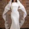 Perfect Bridal Single Tier Veils | Chapel Length & Cathedral Veils*Single Tier Mantilla Lace Cathedral Veil Ivory