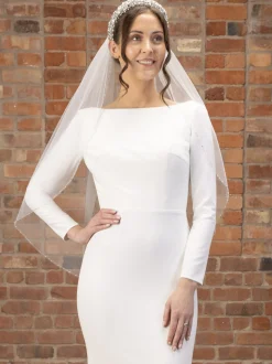 Perfect Bridal Single Tier Veils | Chapel Length & Cathedral Veils*Single Tier Beaded Edge Bridal Veil Ivory