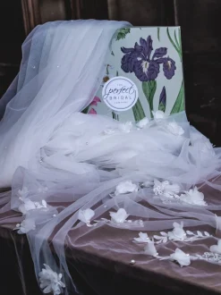 Perfect Bridal Single Tier Veils | Chapel Length & Cathedral Veils*Single Tier 3D Flowers and Pearl Cathedral Veil Ivory
