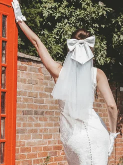Perfect Bridal Two Tier Veils | Elbow Length Veils*Two Tier Short Bow Veil Ivory
