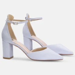 Perfect Bridal Mother Of The Bride Shoes | Wedding Shoes*Liberty Blue Suede Block Heel Ankle Strap Court Shoes Blue 