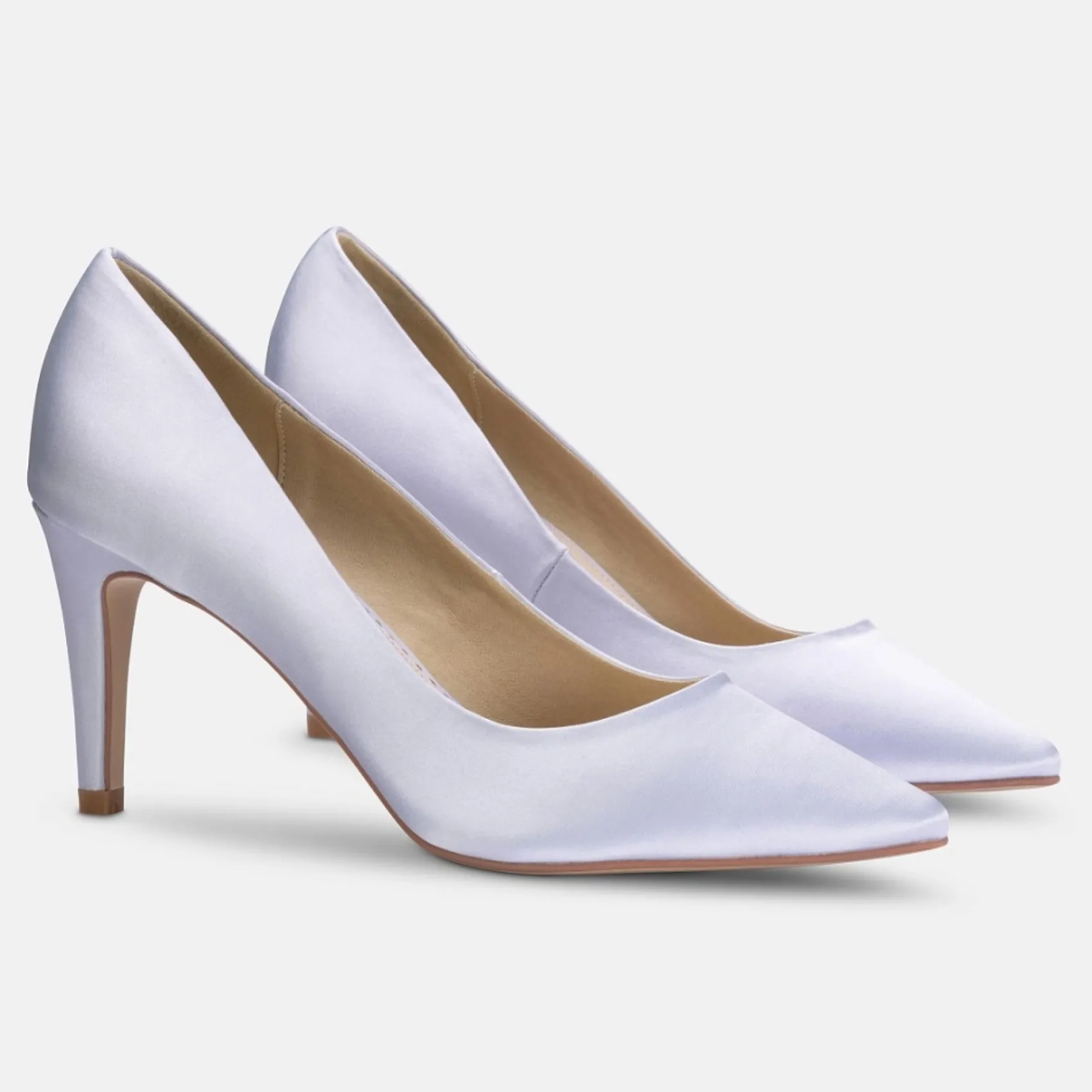 Perfect Bridal Wedding Guest Shoes | Mother Of The Bride Shoes*Rachel Satin Mid Heel Pointed Court Shoes Blue