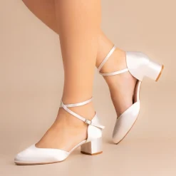 Perfect Bridal Mother Of The Bride Shoes | Wedding Shoes*Remi Satin Block Heel Courts (Wide Fit) Ivory