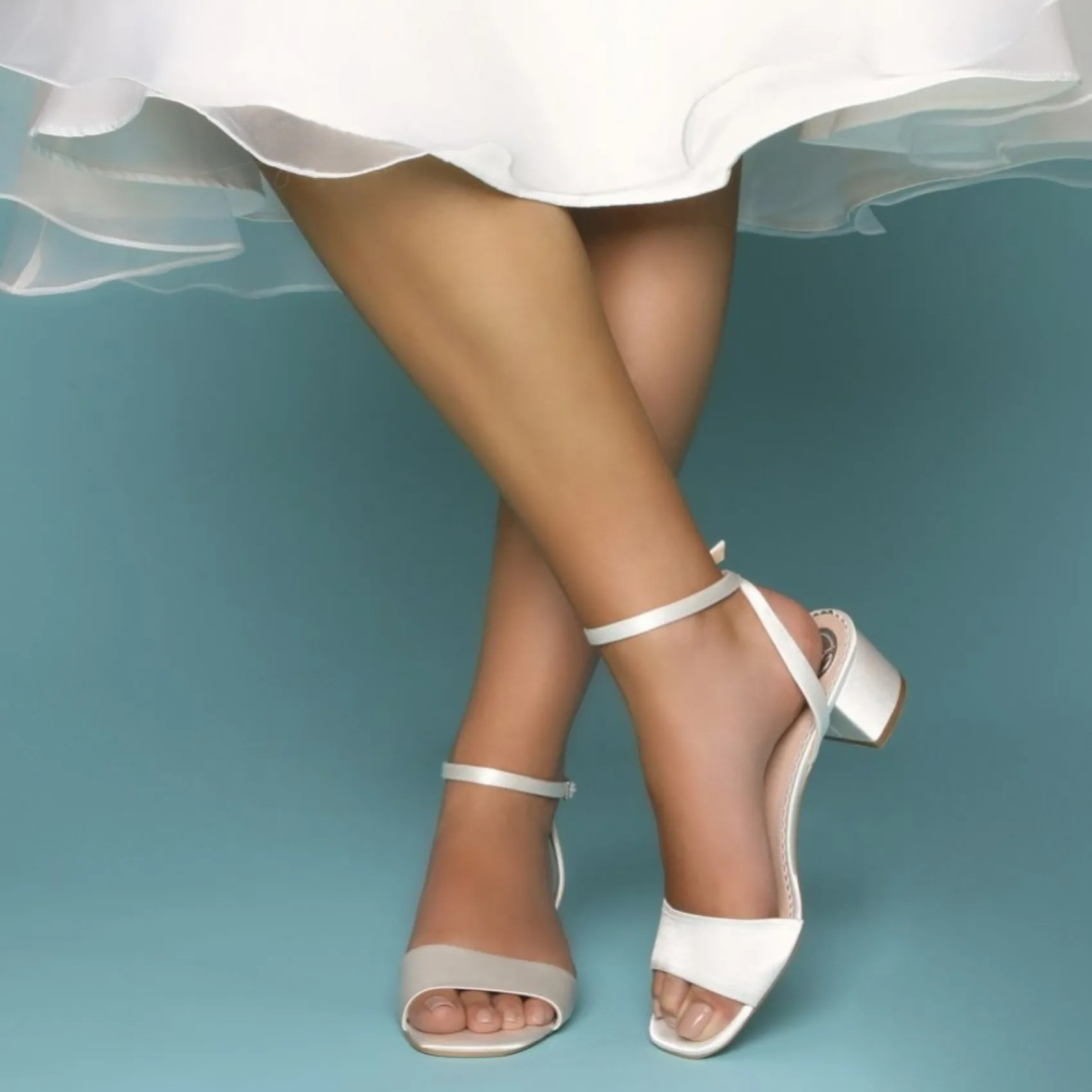Perfect Bridal Bridesmaid Shoes | Wedding Shoes*Riley Pearl Low Block Heel Sandals (Wide Fit) Ivory