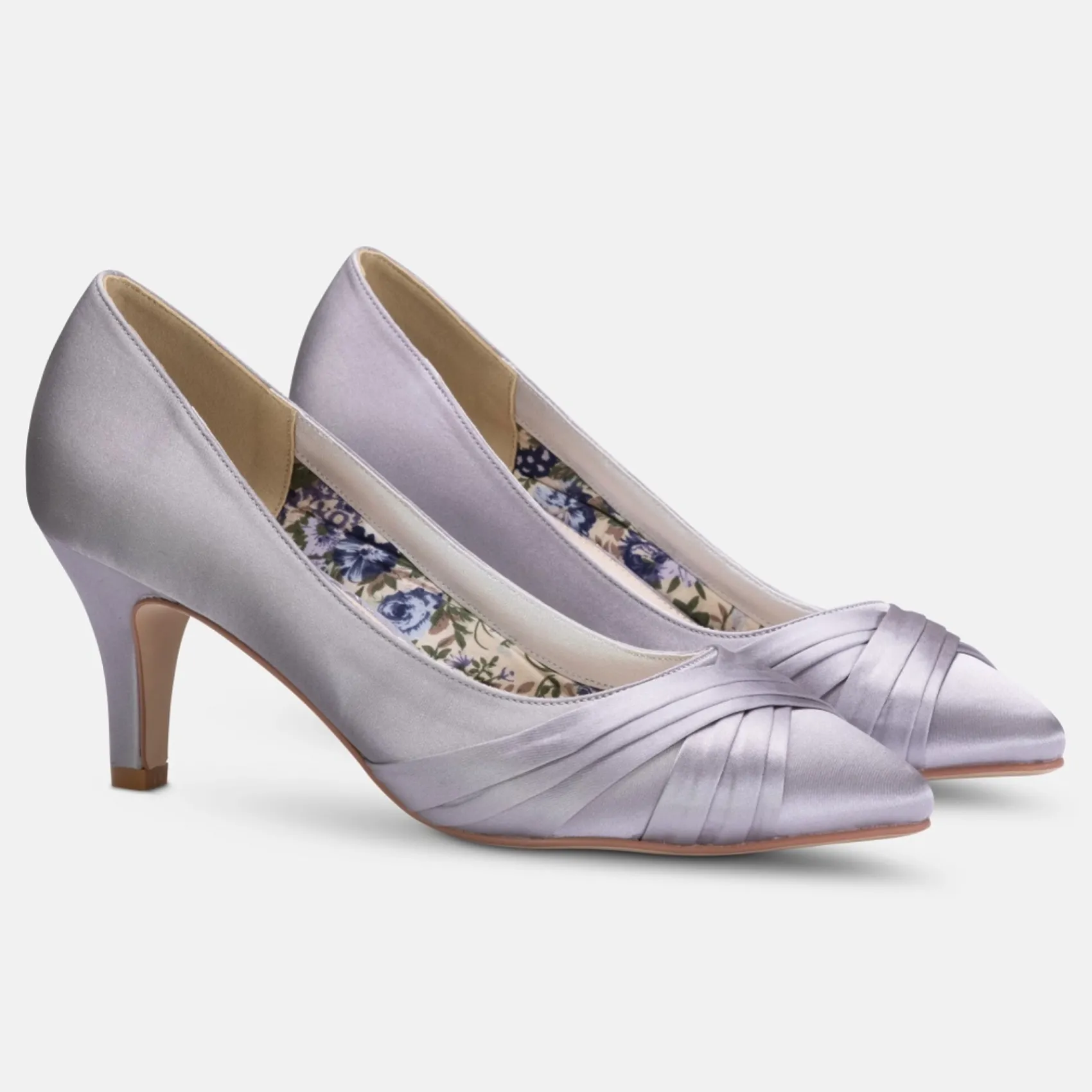 Perfect Bridal Wedding Guest Shoes | Mother Of The Bride Shoes*Sally Satin Mid Heel Court Shoes Silver