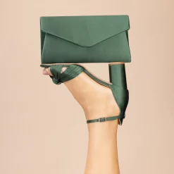 Perfect Bridal Prom Bags | Wedding Guest Bags*Simone Satin Envelope Clutch Bag Green