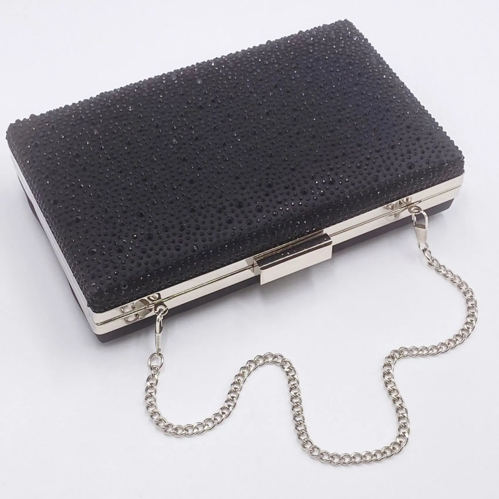 Perfect Bridal Prom Bags | Occasion Handbags*Sorrel Sparkly Diamante Box Clutch Bag Black