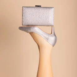 Perfect Bridal Prom Bags | Occasion Handbags*Sorrel Sparkly Diamante Box Clutch Bag Silver
