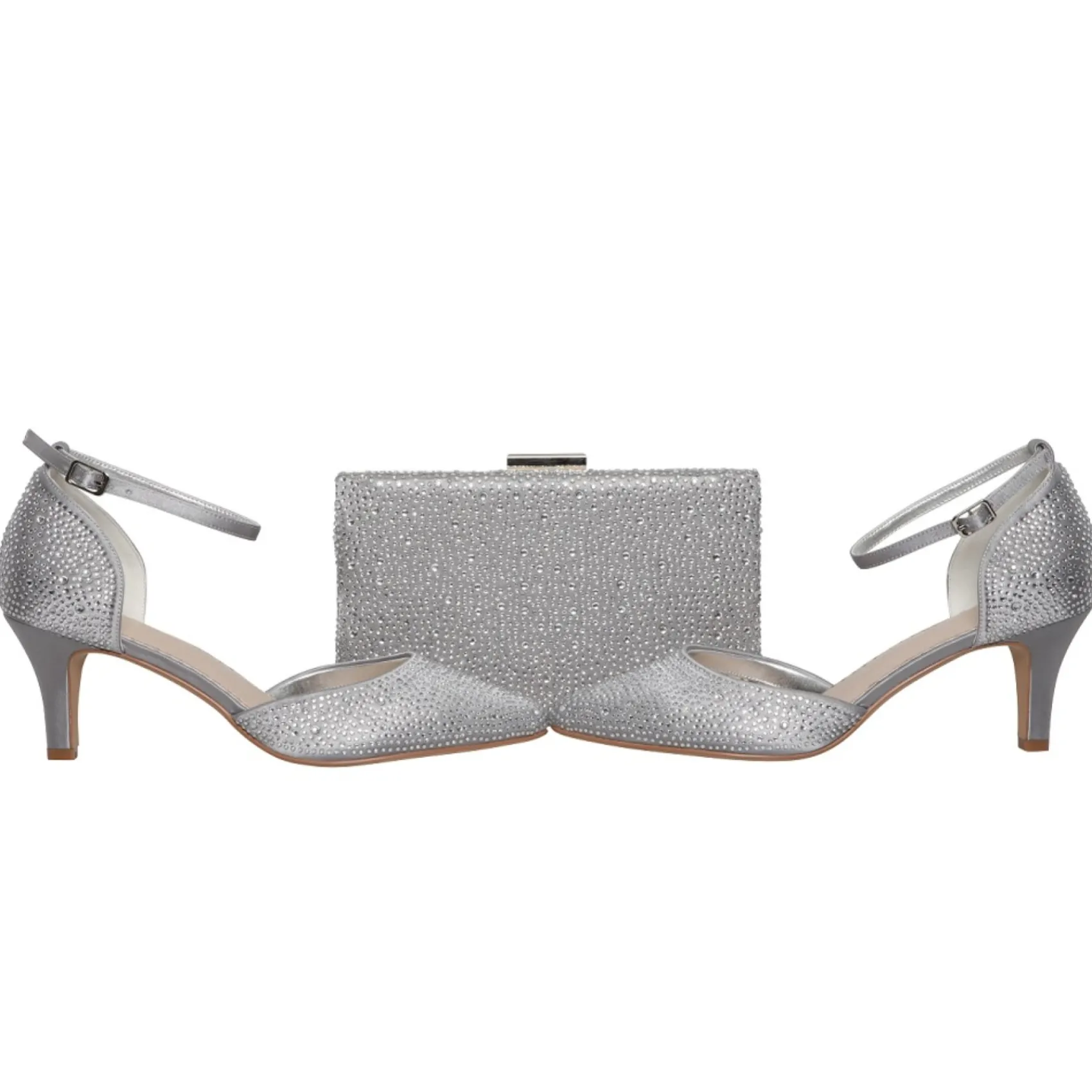 Perfect Bridal Prom Bags | Occasion Handbags*Sorrel Sparkly Diamante Box Clutch Bag Silver