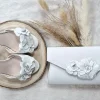 Perfect Bridal Wedding Handbags*Verona Leather Floral Clutch Bag Ivory