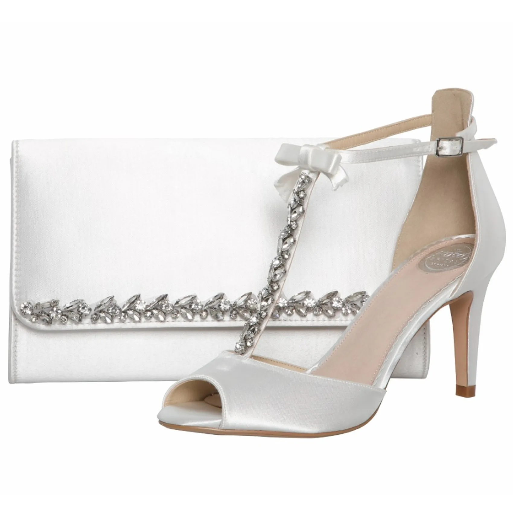 Perfect Bridal Wedding Handbags*Yvette Dyeable Satin and Crystal Clutch Bag Ivory