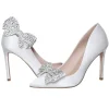 Perfect Bridal Bride Gifts | Shoe Jewellery*Zinnia Crystal Embellished Large Bow Shoe Clips Ivory