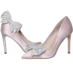 Perfect Bridal Bride Gifts | Shoe Jewellery*Zinnia Crystal Embellished Large Bow Shoe Clips Ivory