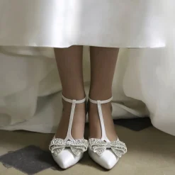 Perfect Bridal Bride Gifts | Shoe Jewellery*Zinnia Crystal Embellished Large Bow Shoe Clips Ivory