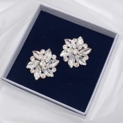 Lace & Favour Bride Gifts | Shoe Jewellery*Petal Silver Crystal Flower Shoe Clips