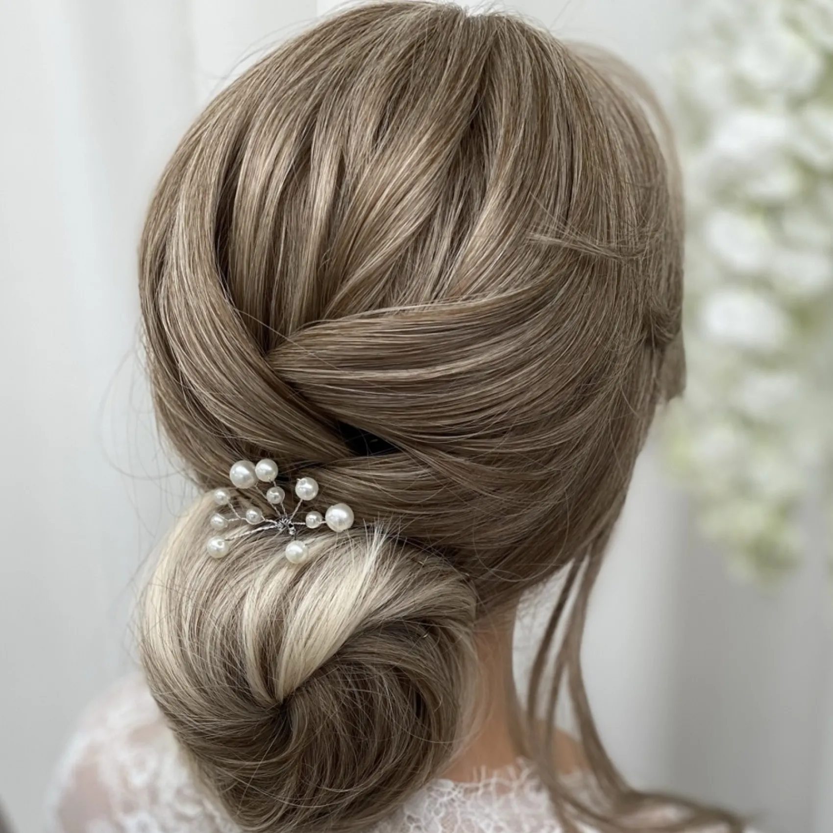 Lace & Favour Bridesmaid Gifts | Bride Gifts*Polly Ivory Pearl Spray Wedding Hair Pin Ivory/ Silver