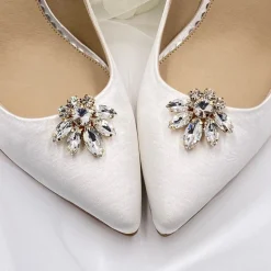 Lace & Favour Bride Gifts | Shoe Jewellery*Precious Gold Crystal Shoe Clips