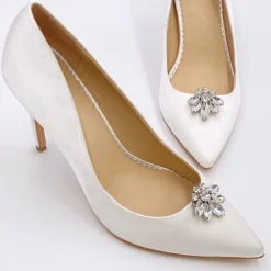 Lace & Favour Bride Gifts | Shoe Jewellery*Precious Silver Crystal Shoe Clips