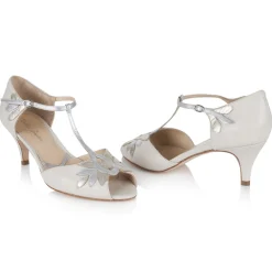 Rachel Simpson Wedding Guest Shoes | Mother Of The Bride Shoes*Isla Leather Vintage T-Bar Wedding Shoes Ivory