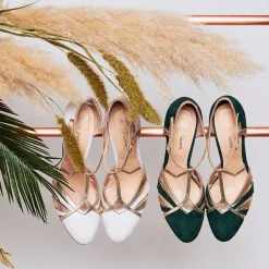 Rachel Simpson Wedding Guest Shoes | Wedding Shoes*Paloma Suede Vintage T-Bar Shoes Ivory