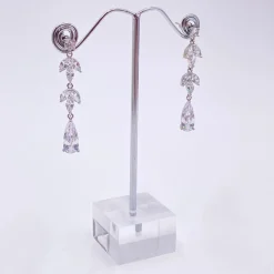 Lace & Favour Silver Prom Jewellery | Prom Earrings*Radiance Long Cubic Zirconia Drop Earrings Silver