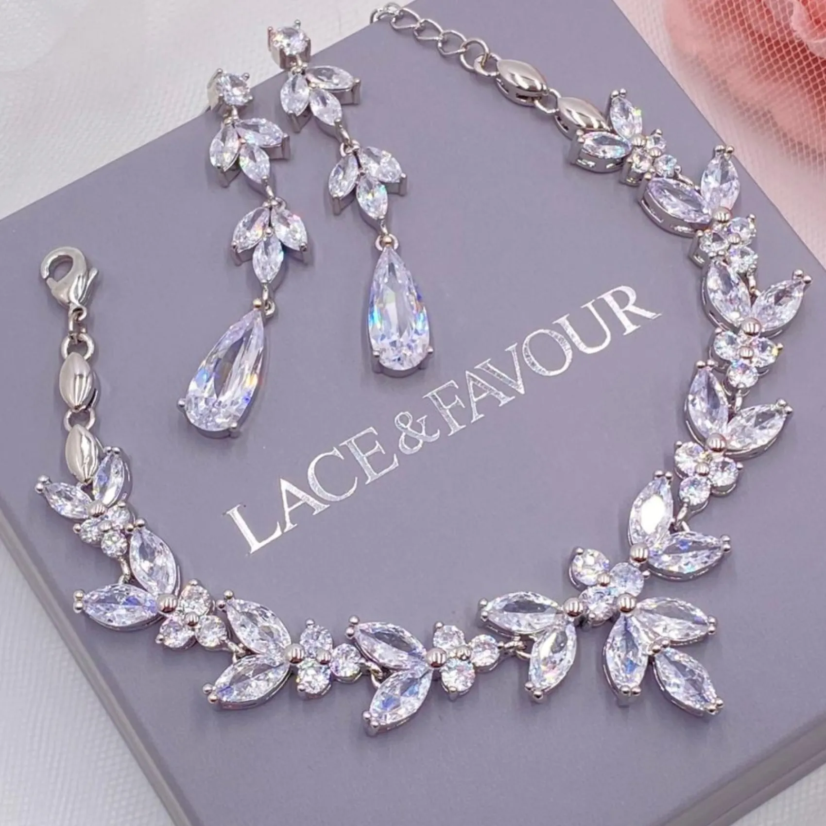 Lace & Favour Silver Prom Jewellery | Prom Earrings*Radiance Long Cubic Zirconia Drop Earrings Silver