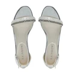 Rainbow Club Wedding Shoes | Shoes For Dyeing*Amyla Satin Embellished Flat Wedding Sandals Ivory