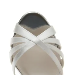 Rainbow Club Wedding Guest Shoes | Bridesmaid Shoes*Blake Dyeable Satin Block Heel Strappy Sandals Ivory
