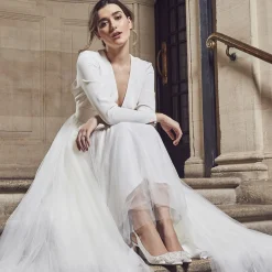 Rainbow Club Mother Of The Bride Shoes | Wedding Shoes*Bridgitte Satin Embellished Pointed Court Shoes Ivory