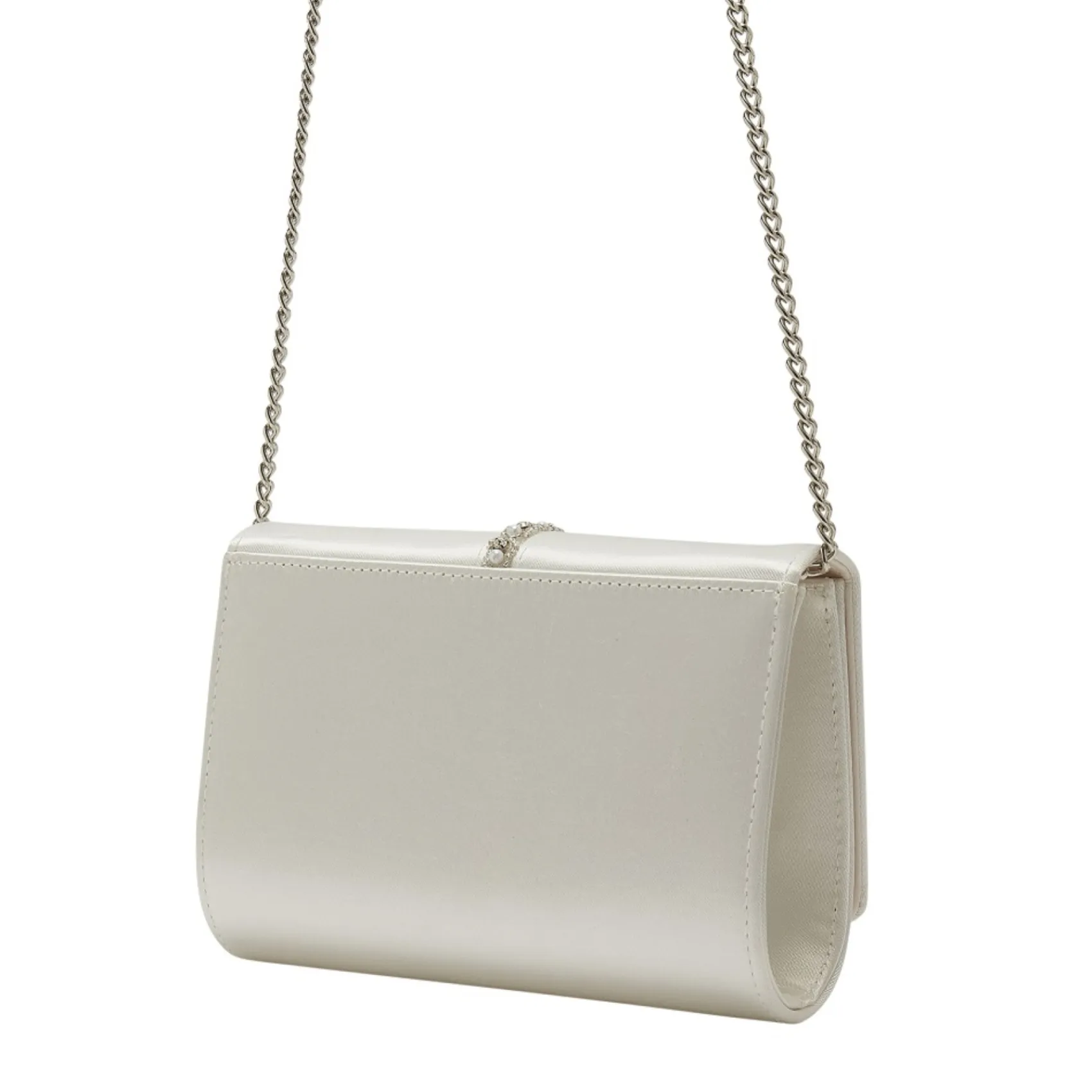 Rainbow Club Wedding Handbags*Claudia Dyeable Satin Embellished Clutch Bag Ivory