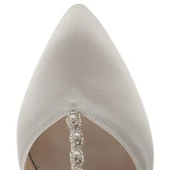 Rainbow Club Wedding Shoes | Mid Heel*Cordelia Dyeable Satin T-Bar Wedding Shoes Ivory