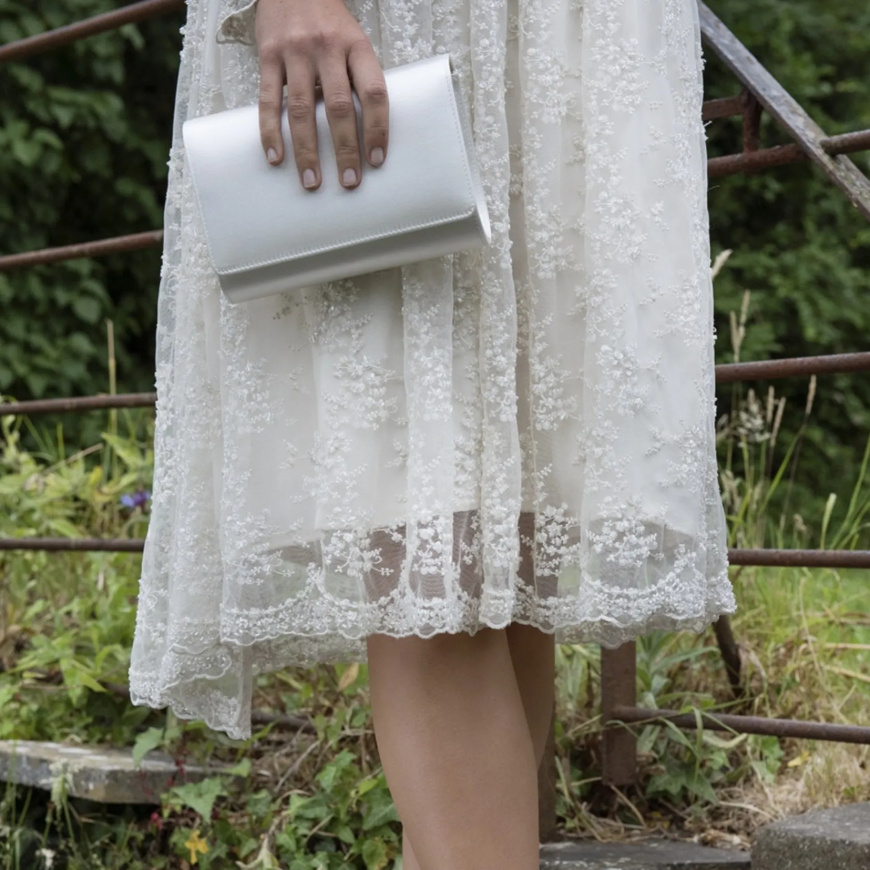 Rainbow Club Wedding Handbags*Dafnee Dyeable Satin Wedding Clutch Bag Ivory